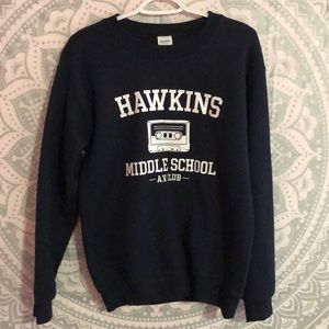 “Stranger Things” Navy Blue crew neck